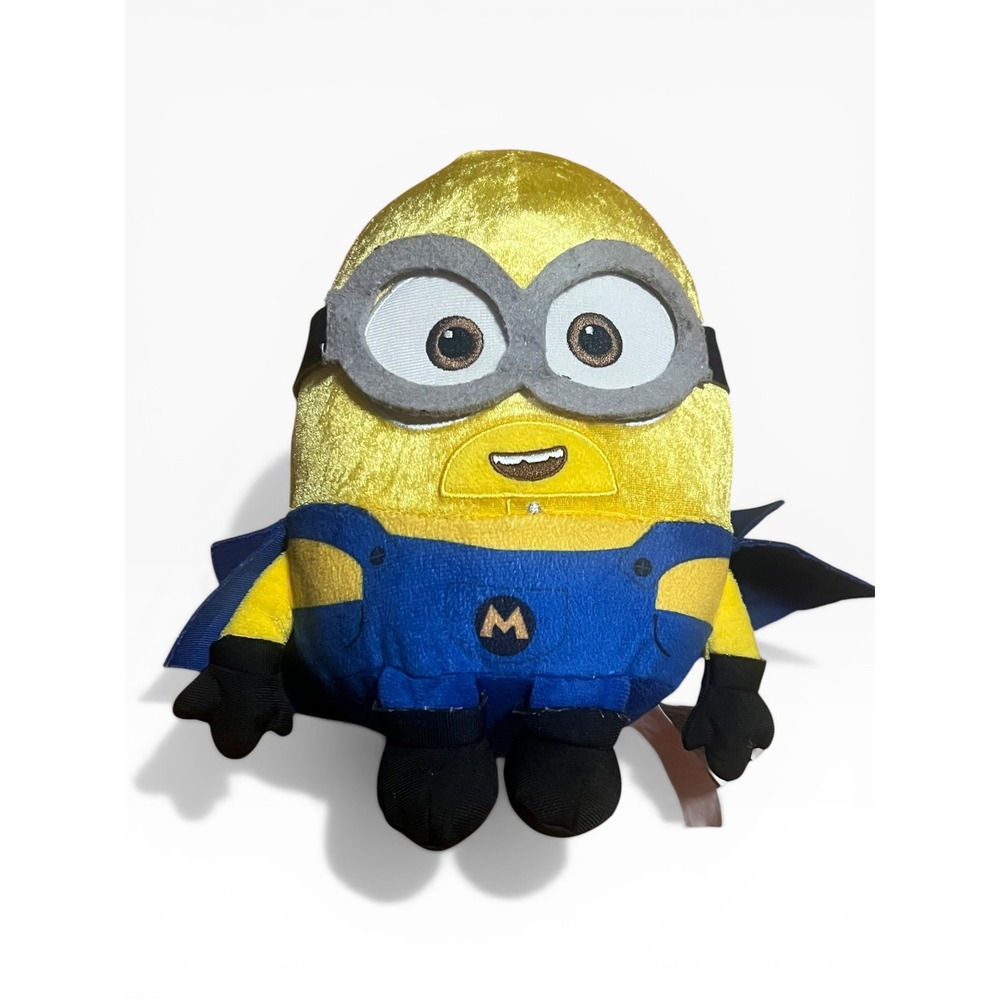 Despicable Me 4 Minion Dave Superhero Plush Blue Cape Stuffed Animal Toy 10 Inch